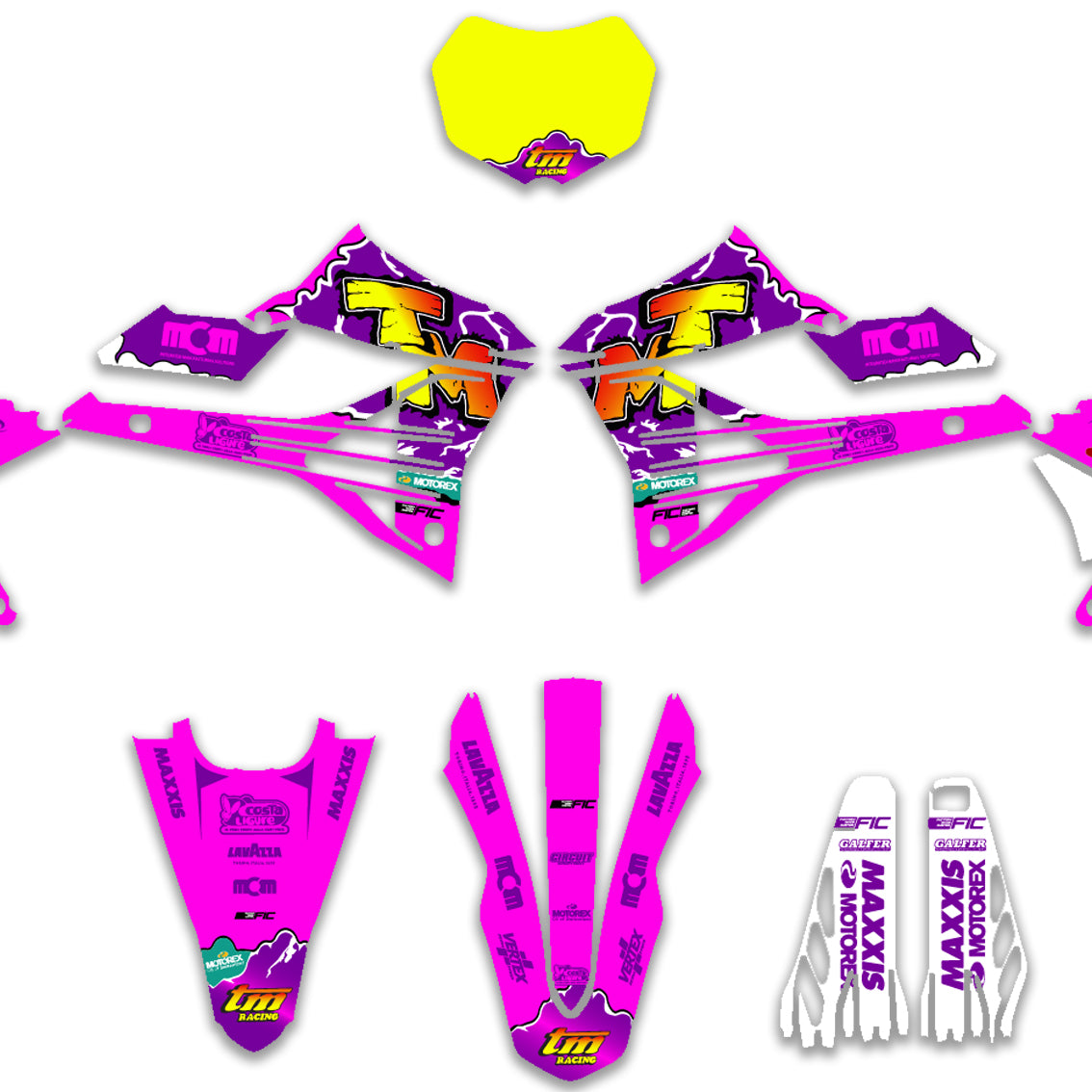 ALL TM CUSTOM PINK EDITION REPLICA DESIGN GRAPHICS DECAL KIT