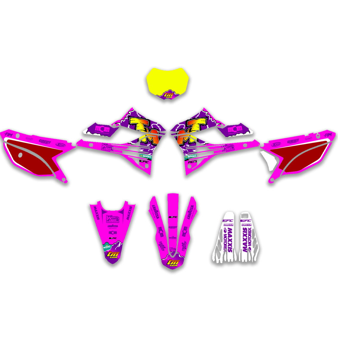 ALL TM CUSTOM PINK EDITION REPLICA DESIGN GRAPHICS DECAL KIT