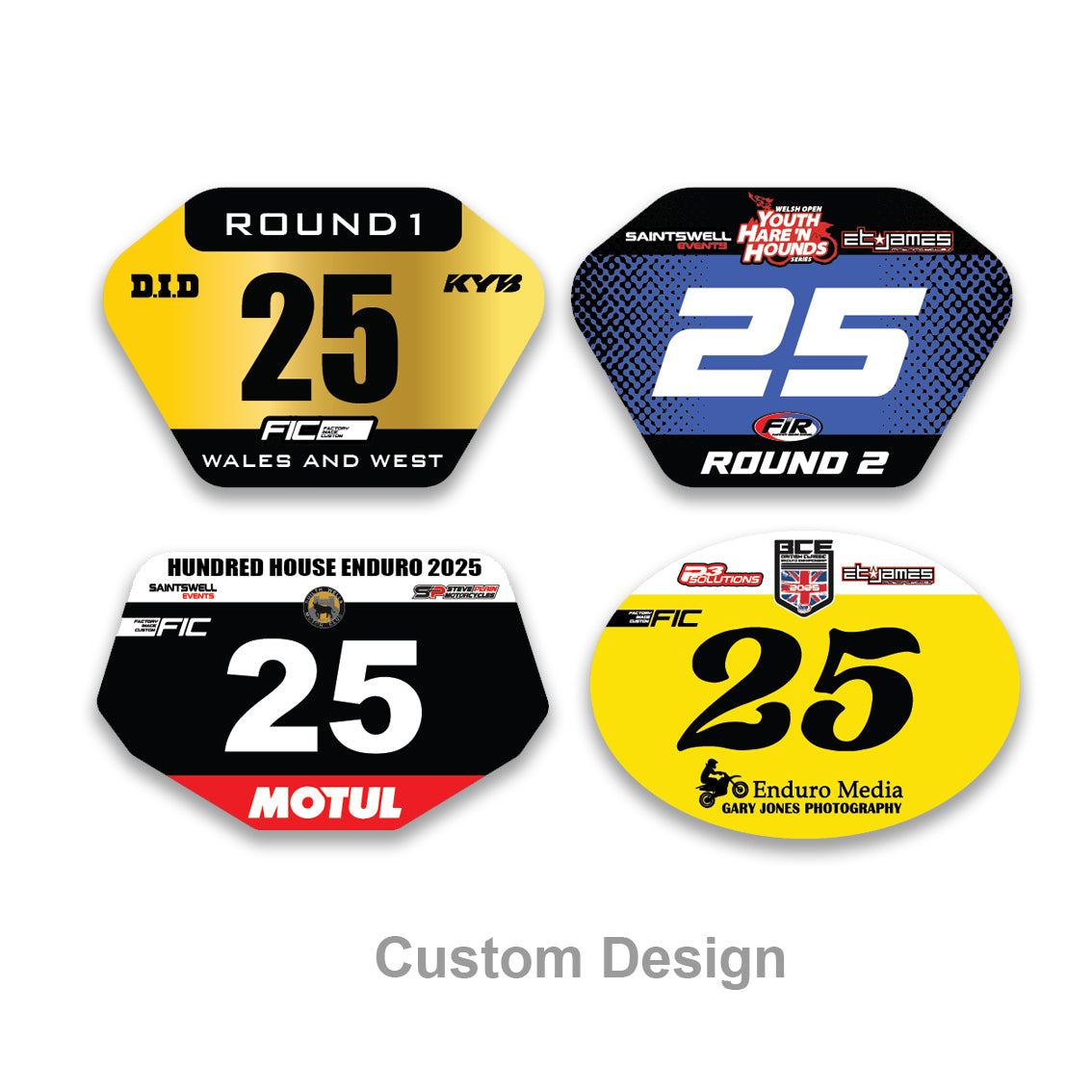 CUSTOM NUMBER PLATES ENDURO SPRINT TIMECARDS