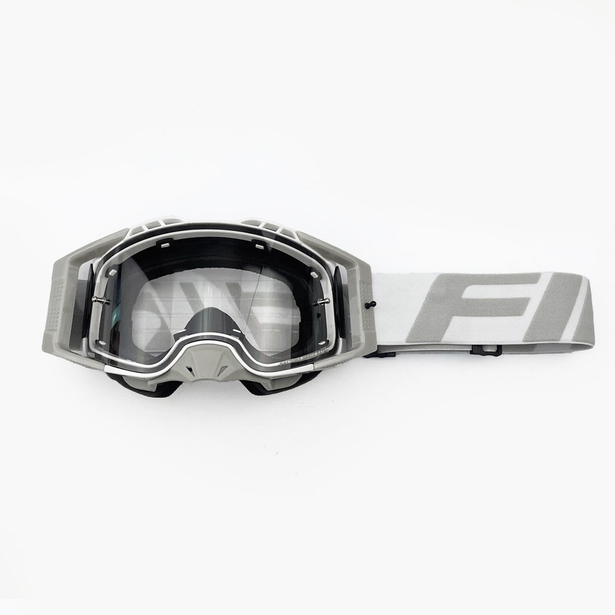 FIR NANO MOTOCROSS ENDURO ARCTIC WHITE GOGGLES, ANTI-FOG TAC LENS, BAG & LENS WIPE INCLUDED
