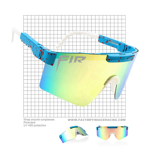 Light Blue FIR Wrap Around Polarised UV400 Sunglasses