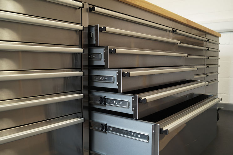 96" Brushed Stainless Steel 24 Drawer Tool Chest