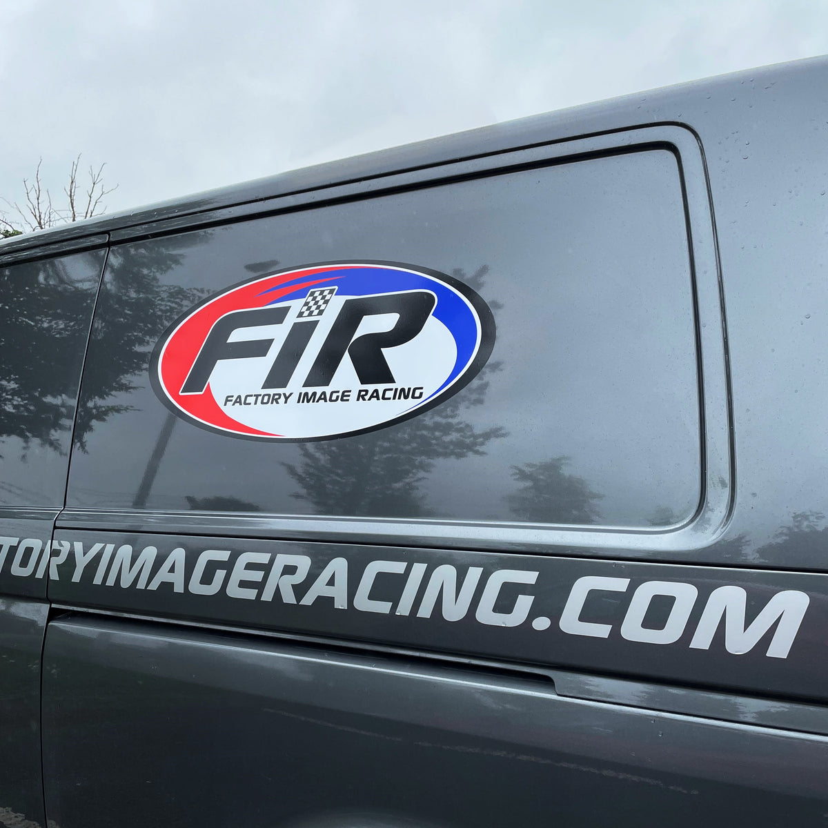 FIR Factory Image Racing Oval Laminated Van Sticker 76cm x 33cm