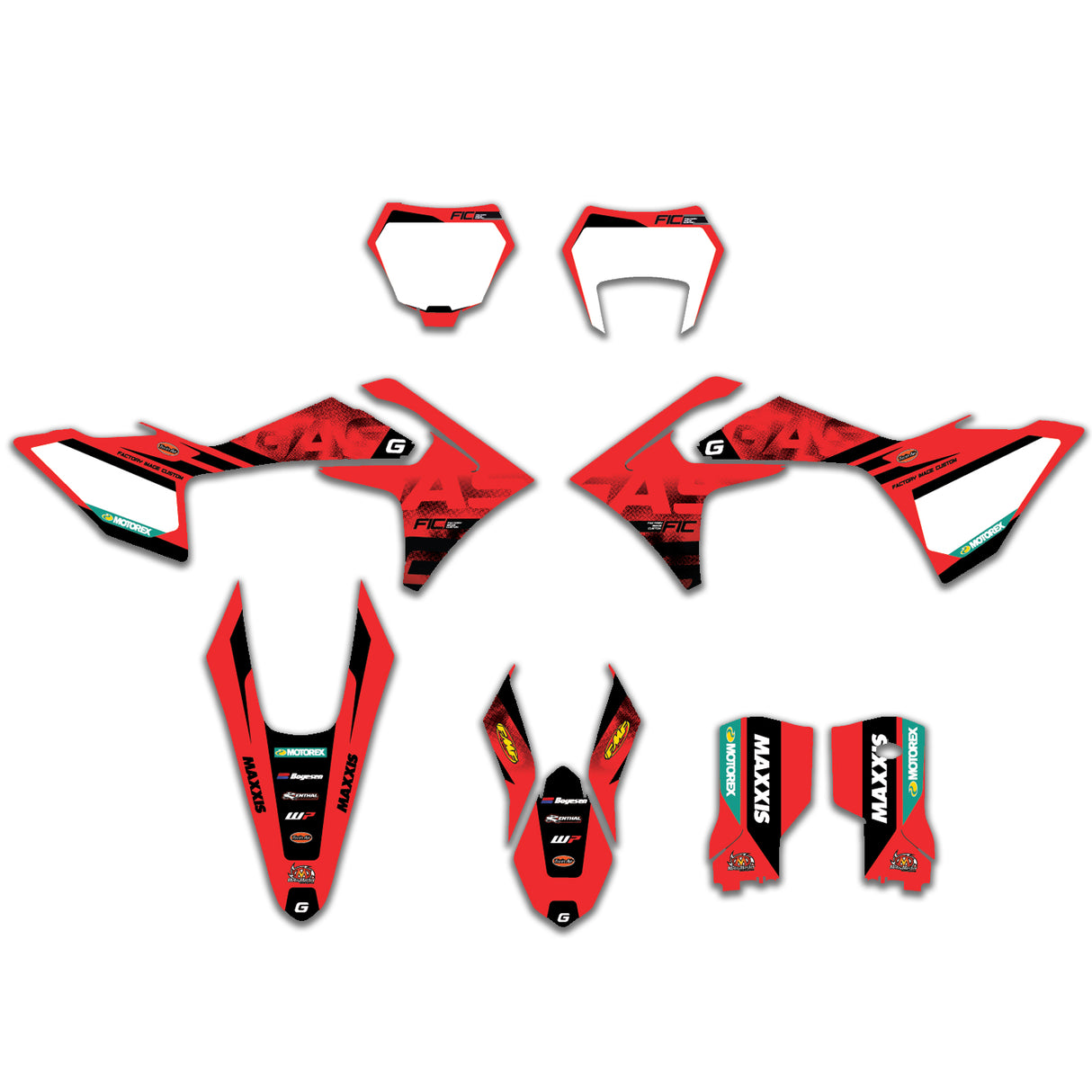 ALL GASGAS CUSTOM RED BLACK 2026 DESIGN GRAPHICS DECAL KIT