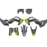 ALL HUSQVARNA OEM YELLOW/GREY DESIGN CUSTOM GRAPHICS DECAL KIT