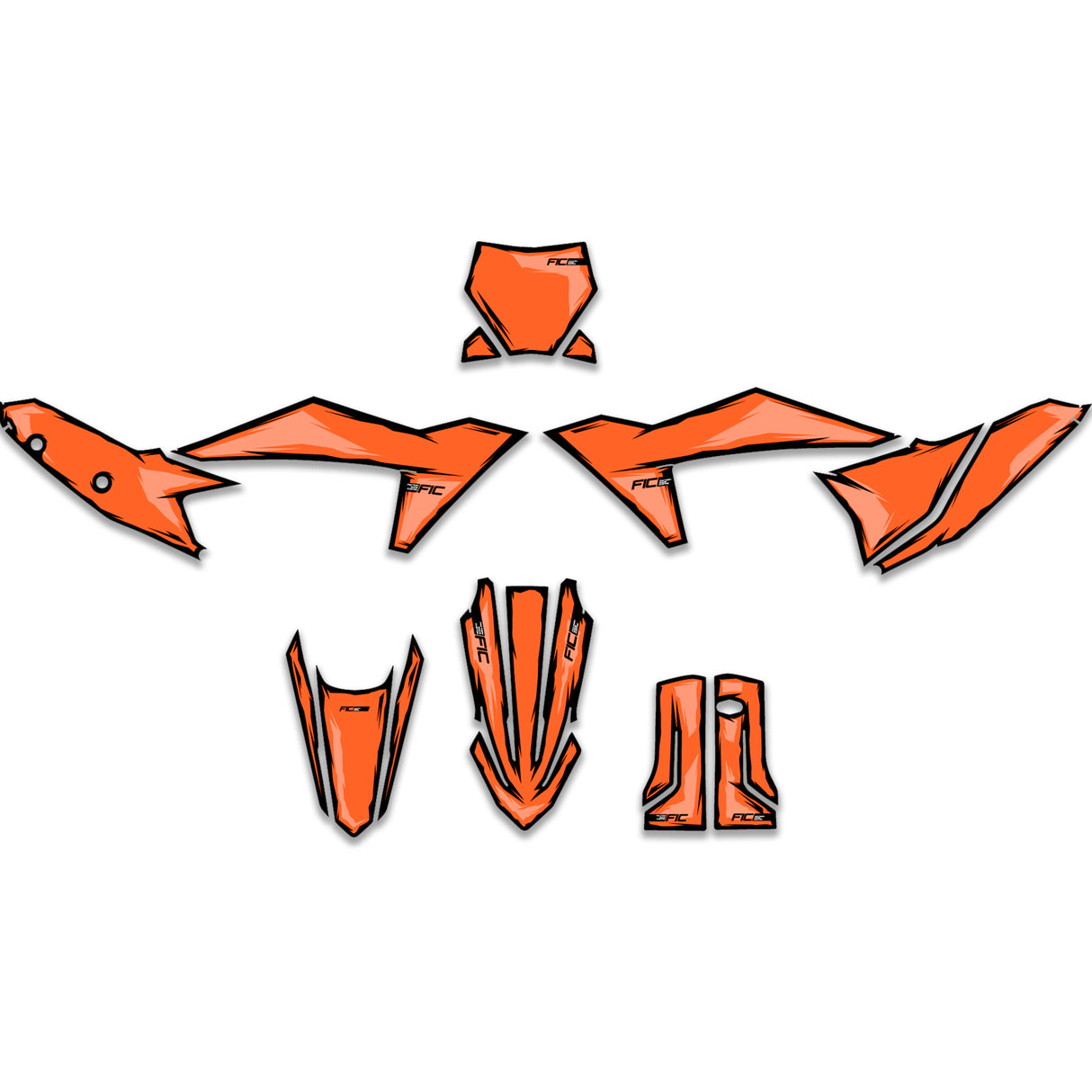 ALL KTM CUSTOM ILLUSTRATED DESIGN GRAPHICS DECAL KIT
