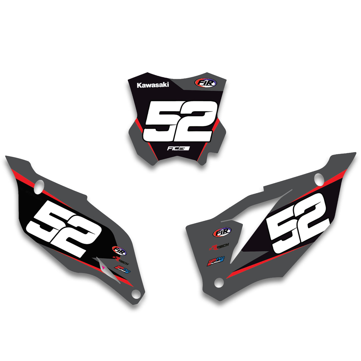ALL KAWASAKI CUSTOM PLATES MX AND ENDURO MXGP, ENDURO GP COMPLIANT
