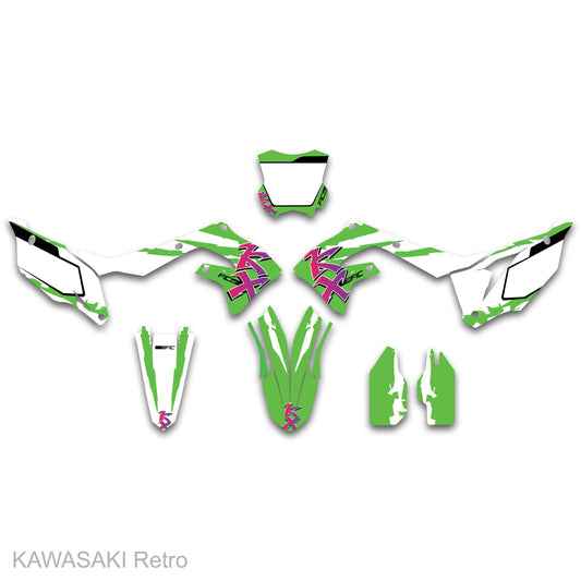 KAWASAKI KX 65 2001 - 2023 Retro Graphics Kit