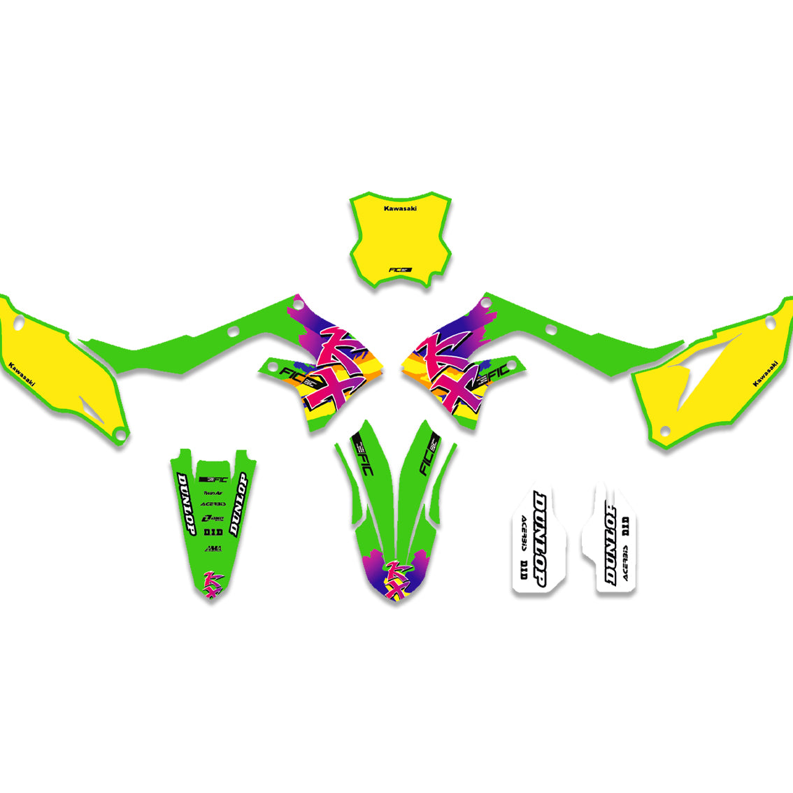 ALL KAWASAKI RETRO 2 DESIGN CUSTOM GRAPHICS DECAL KIT