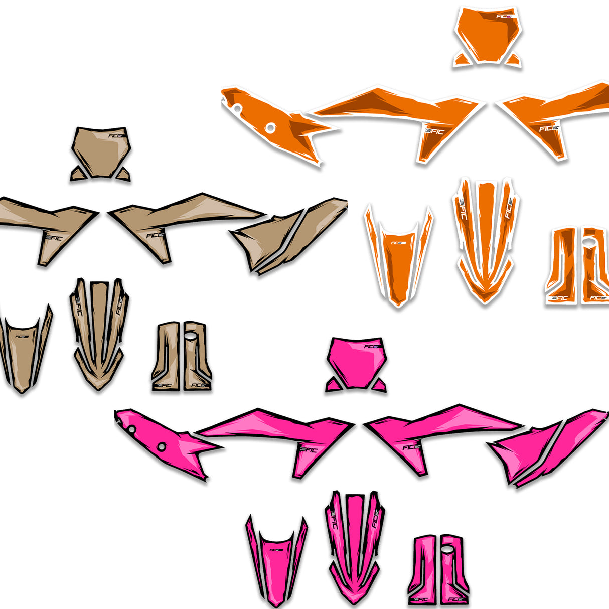 ALL KTM CUSTOM ILLUSTRATED DESIGN GRAPHICS DECAL KIT