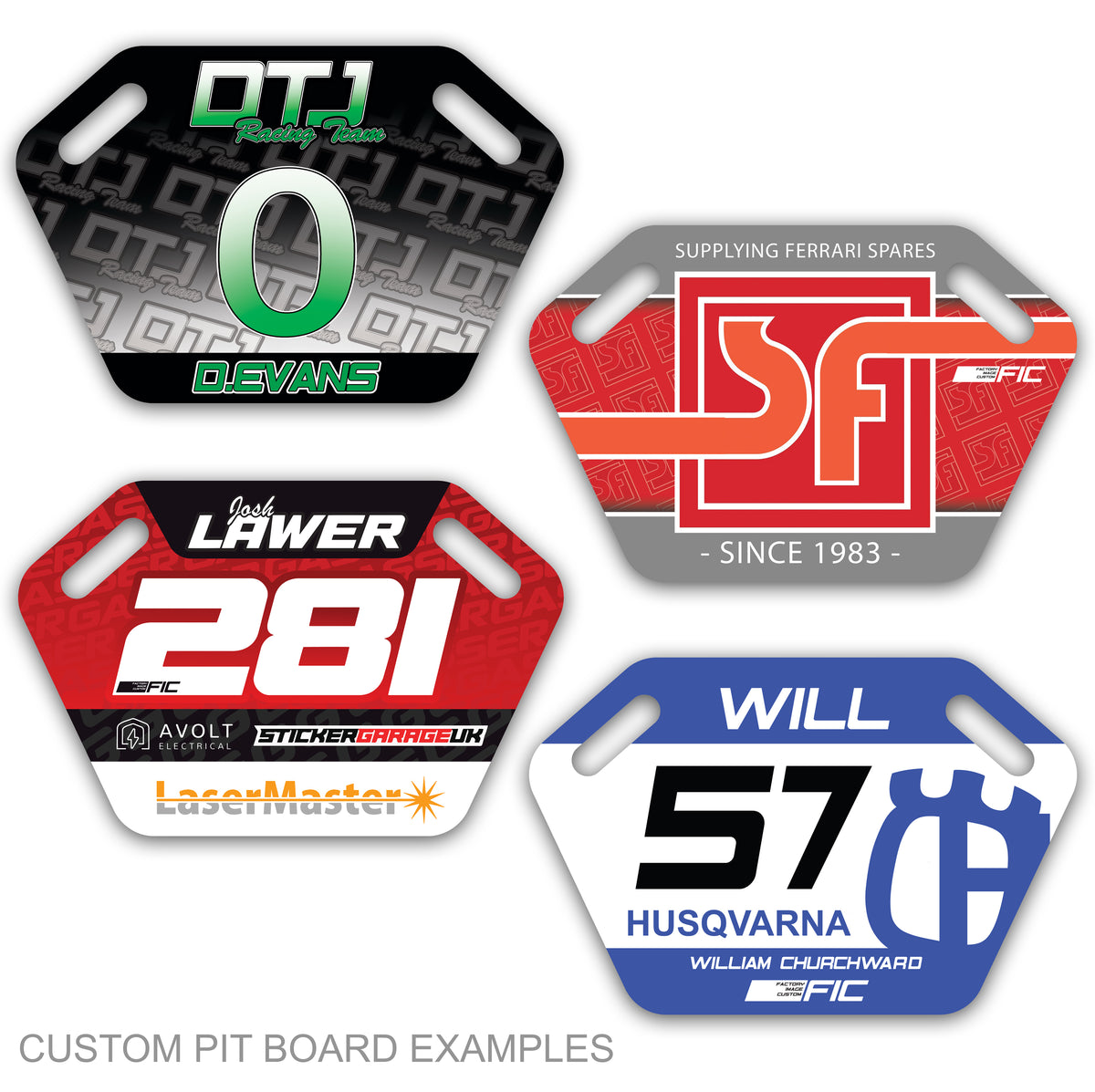 Pit Board Color Rd Custom printed Pit Board for MX and Enduro FRONT – Factory Image Racing