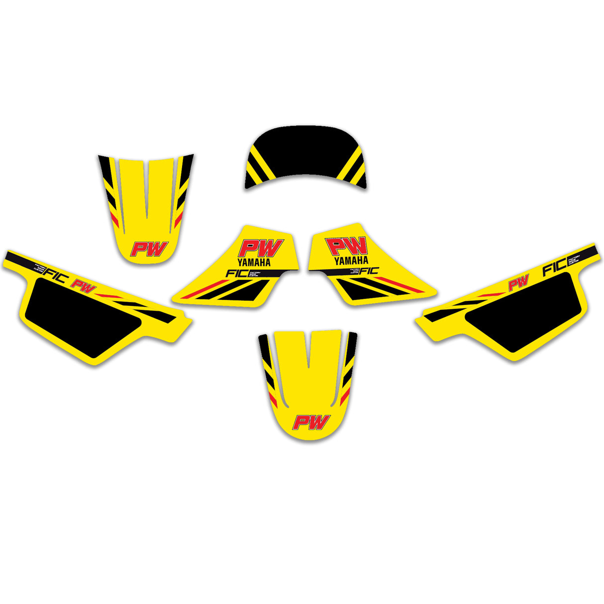 YAMAHA PW50 & PW80 CLASSIC CUSTOM GRAPHICS DECAL KIT