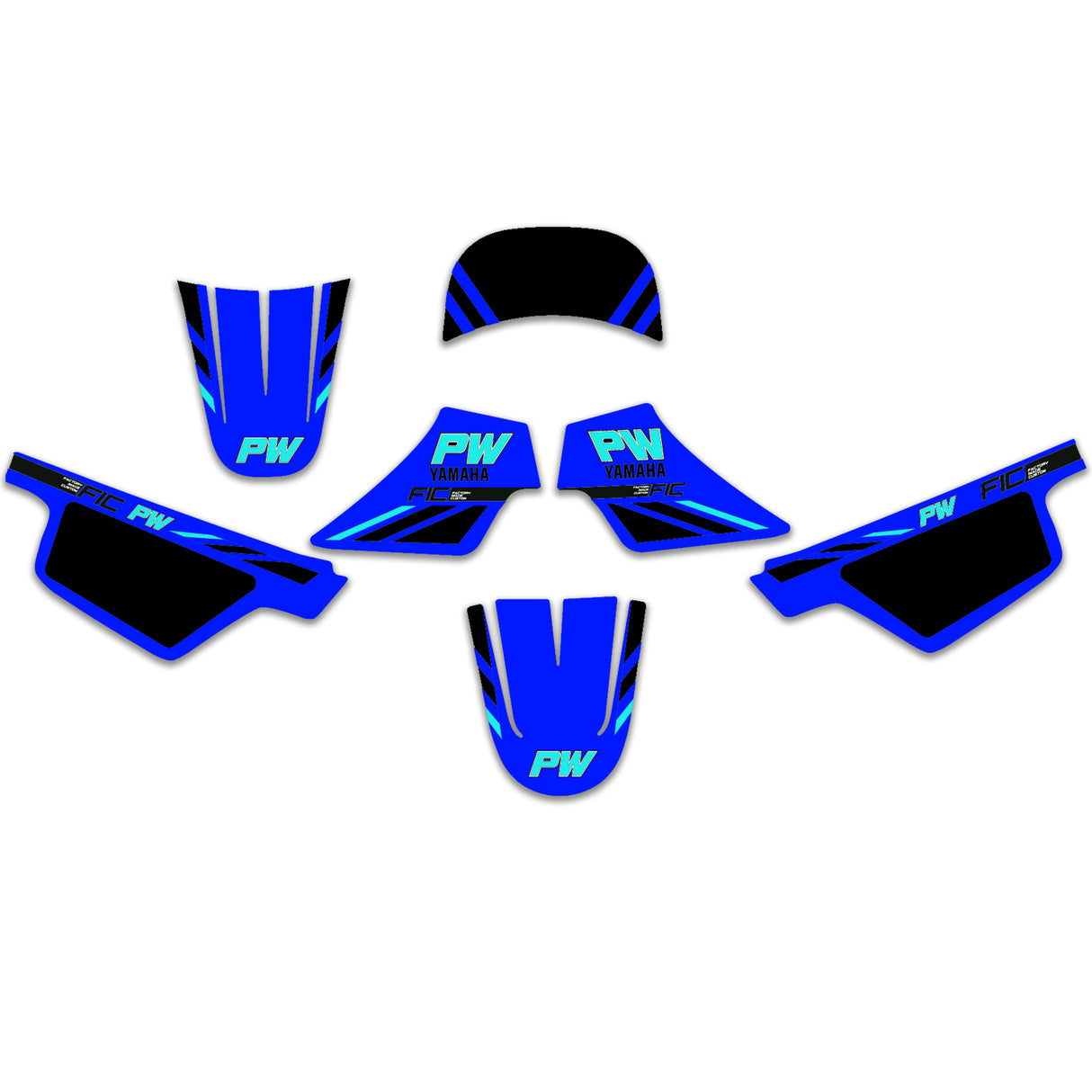 YAMAHA PW50 & PW80 CLASSIC CUSTOM GRAPHICS DECAL KIT
