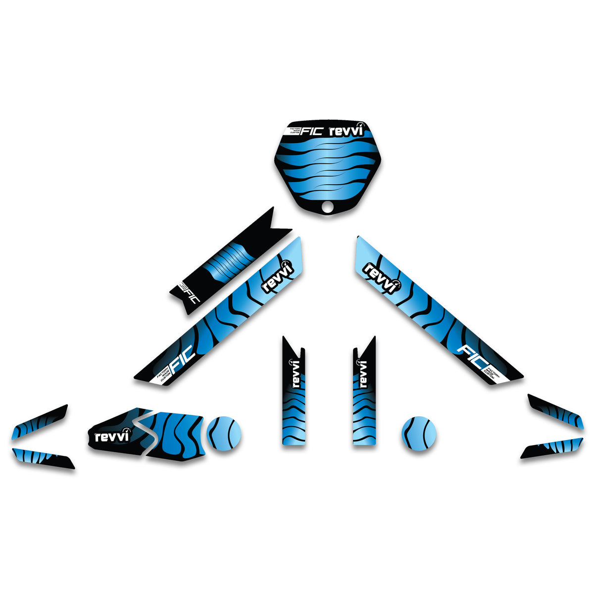 REVVI 12" 16" 18" 20" CUSTOM ANNIVERSARY BLUE GRAPHICS DECAL KIT