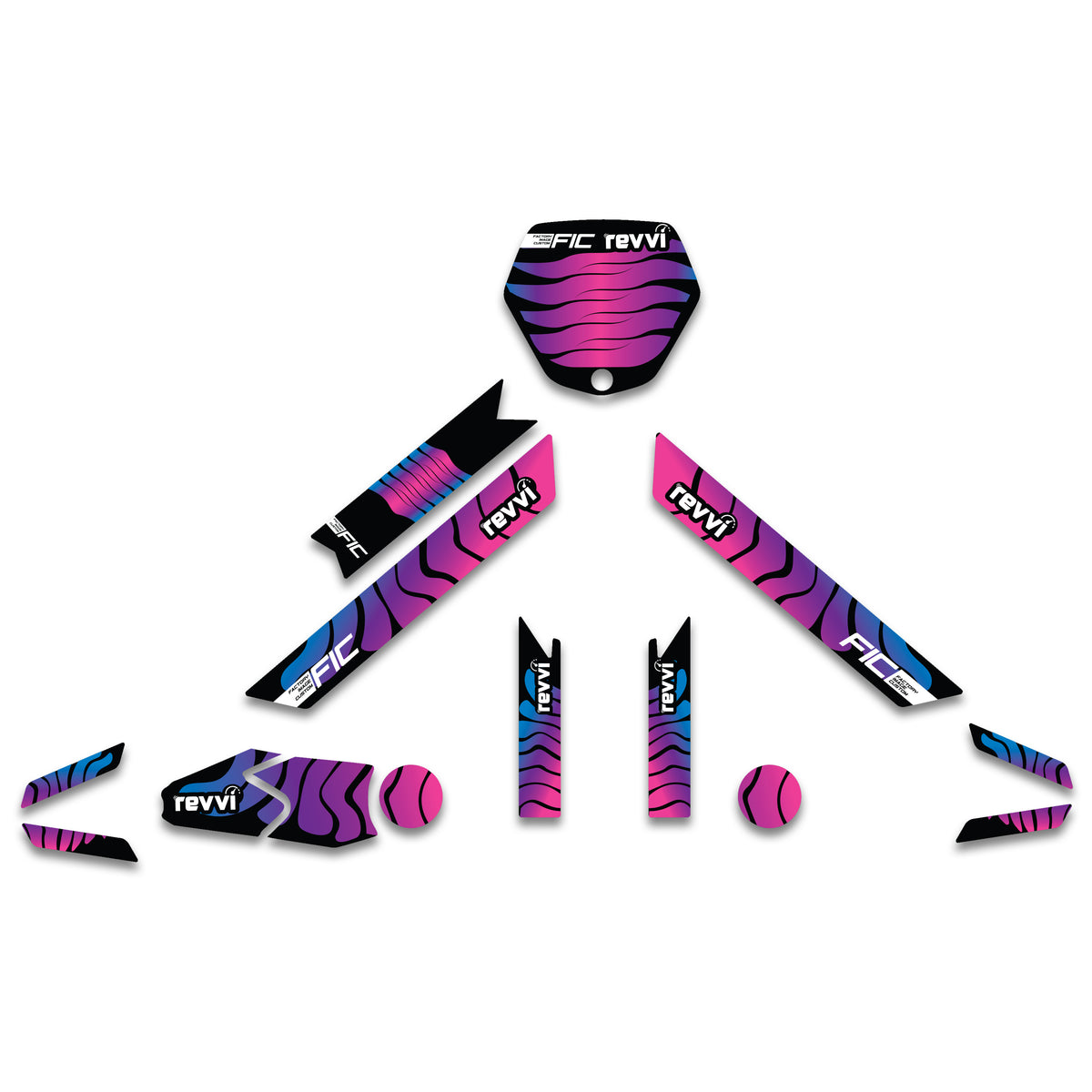REVVI 12" 16" 18" 20" CUSTOM ANNIVERSARY PINK PURPLE GRAPHICS DECAL KIT