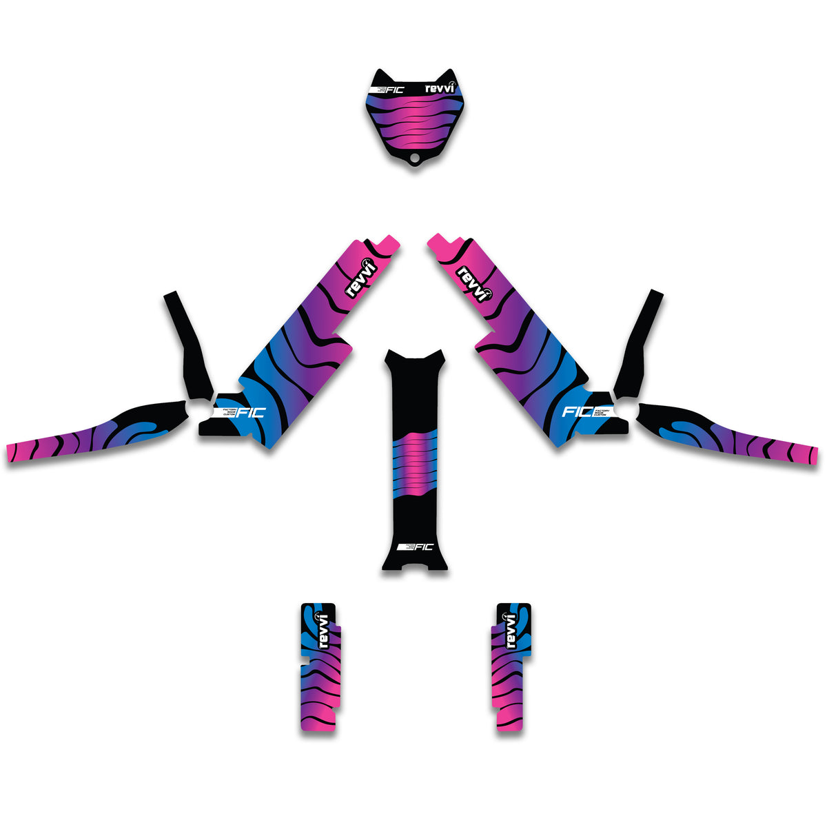REVVI 12" 16" 18" 20" CUSTOM ANNIVERSARY PINK PURPLE GRAPHICS DECAL KIT