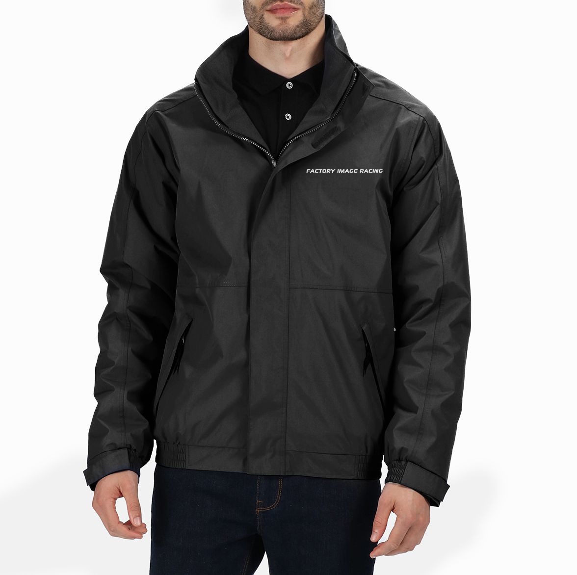 WATERPROOF BLACK COAT WITH FLEECE LINING
