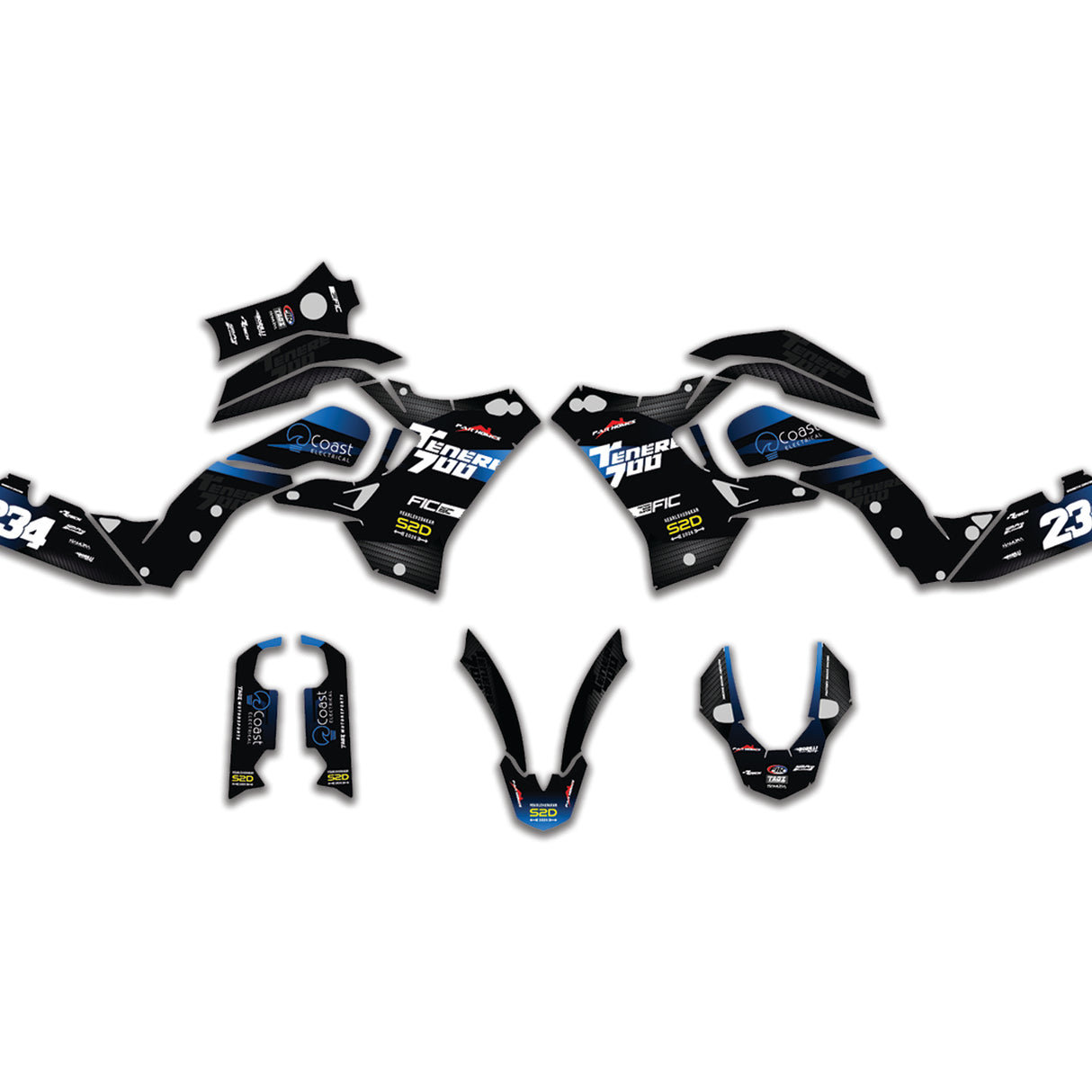YAMAHA TENERE 700 CUSTOM GRAPHICS DECAL KIT