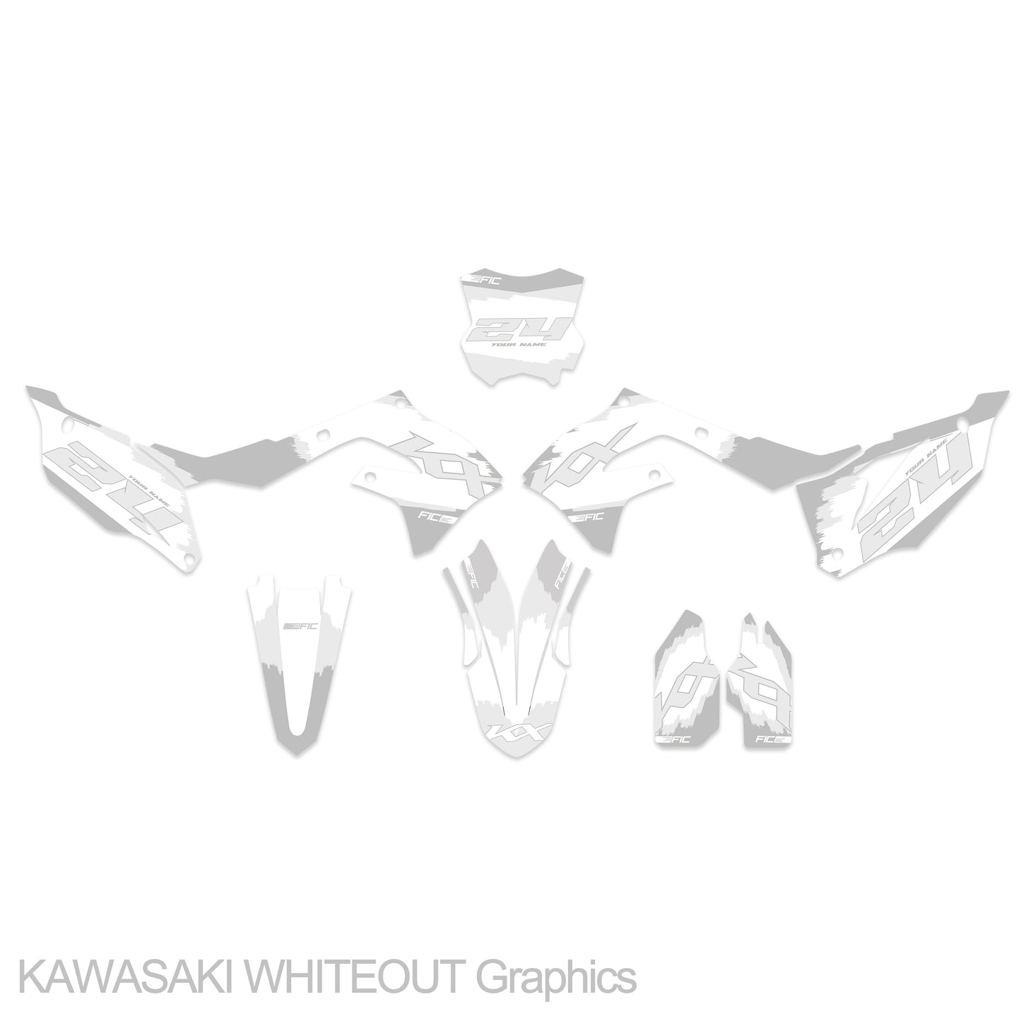 KAWASAKI KX 250F 2017 - 2020 WHITEOUT Graphics kit