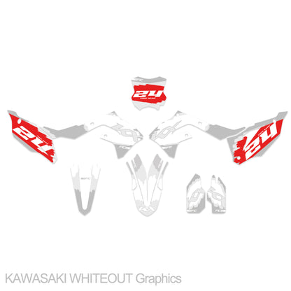KAWASAKI KX 250F 2017 - 2020 WHITEOUT Graphics kit
