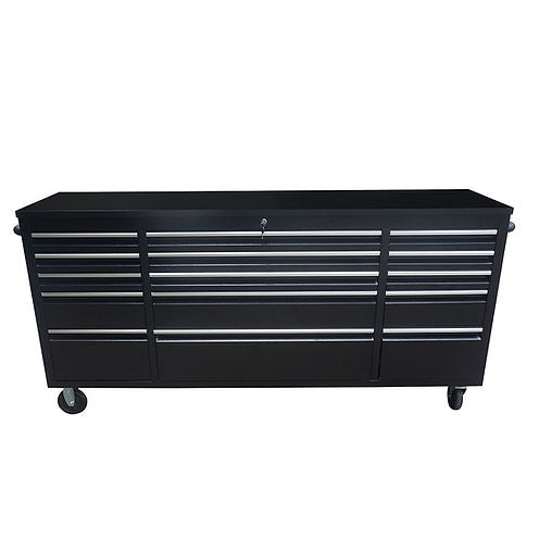 72" Black Powder Coated Steel 15 Drawer Tool Chest