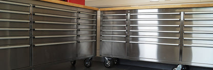 96" Brushed Stainless Steel 24 Drawer Tool Chest